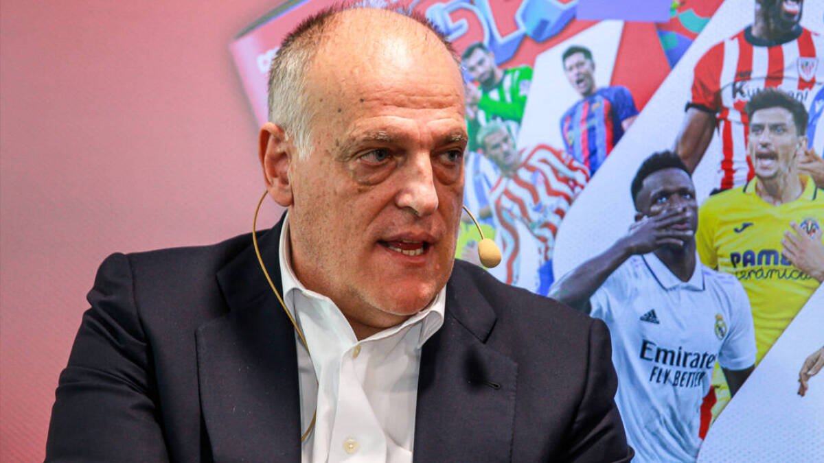 Javier Tebas, presidente de LaLiga, durante un acto.