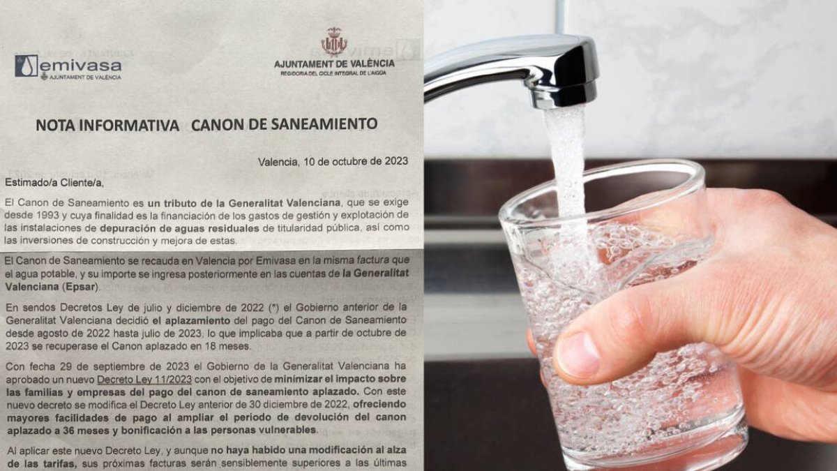 Carta enviada junto a la factura del agua