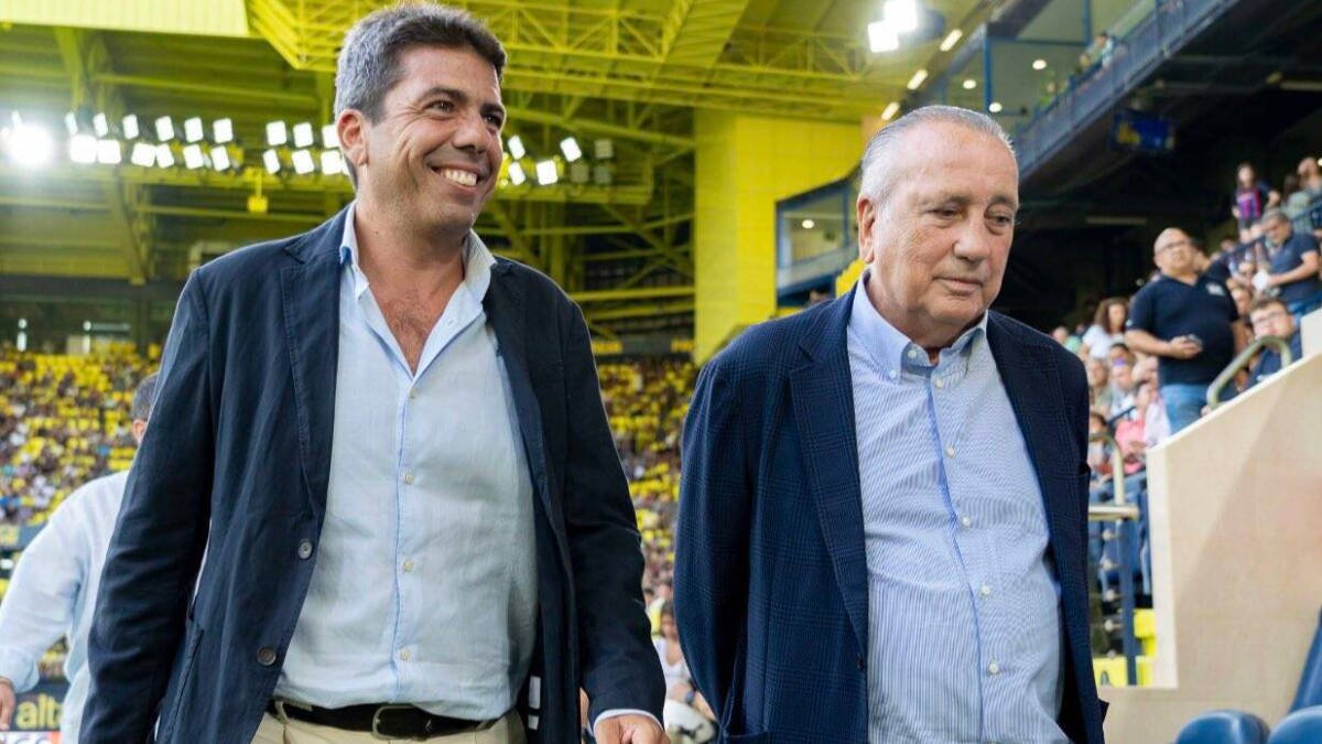 Mazón con Fernando Roig en el estadio de La Cerámica