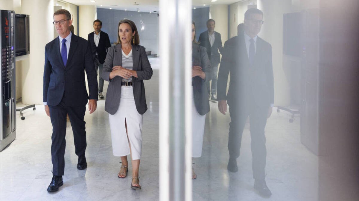 Alberto Núñez Feijóo y la secretaria general del PP, Cuca Gamarra