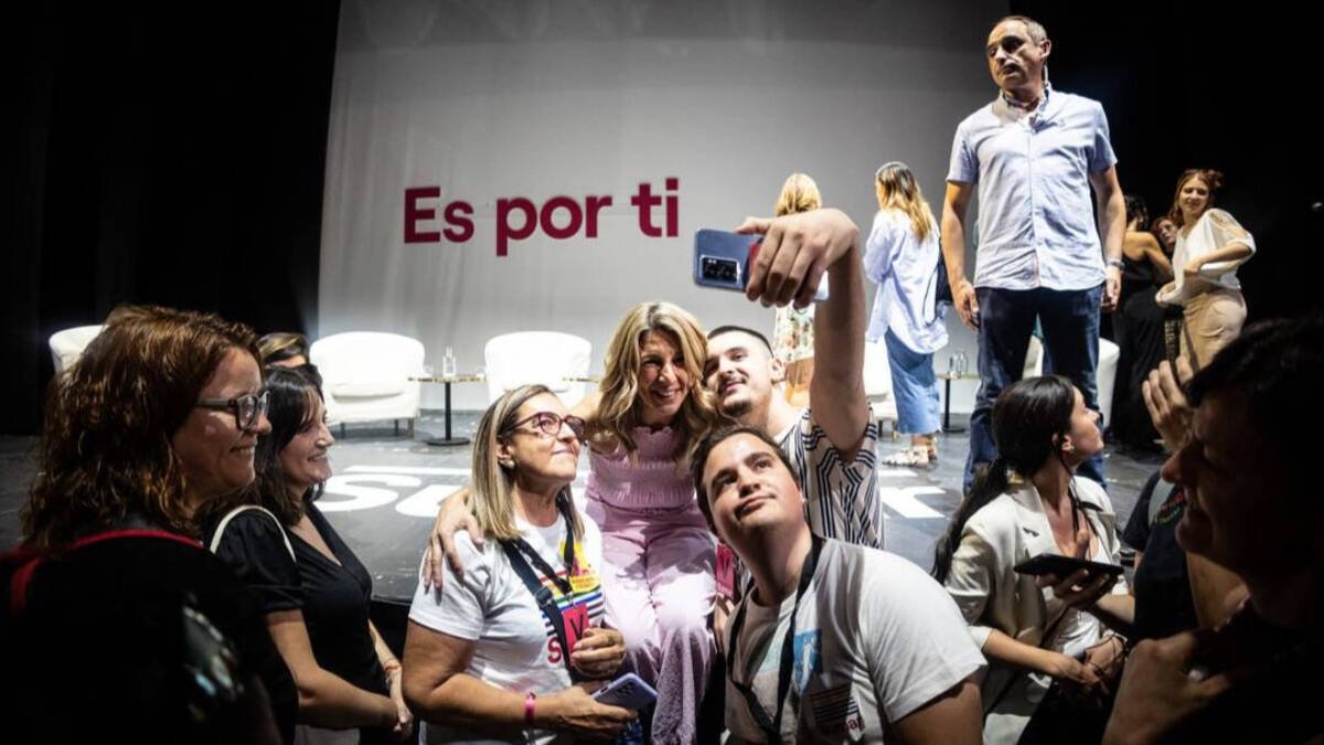 Yolanda Díaz en su acto de feminismo