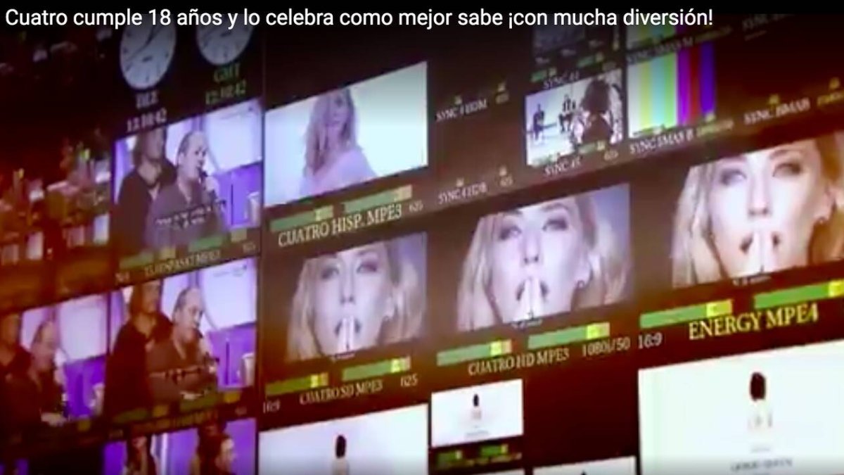 Fotograma de la promo de Cuatro con motivo de su 18 aniversario.