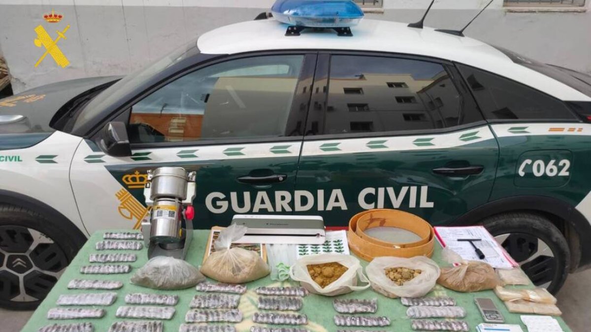 Drogas incautadas por la Guardia Civil en Burriana.