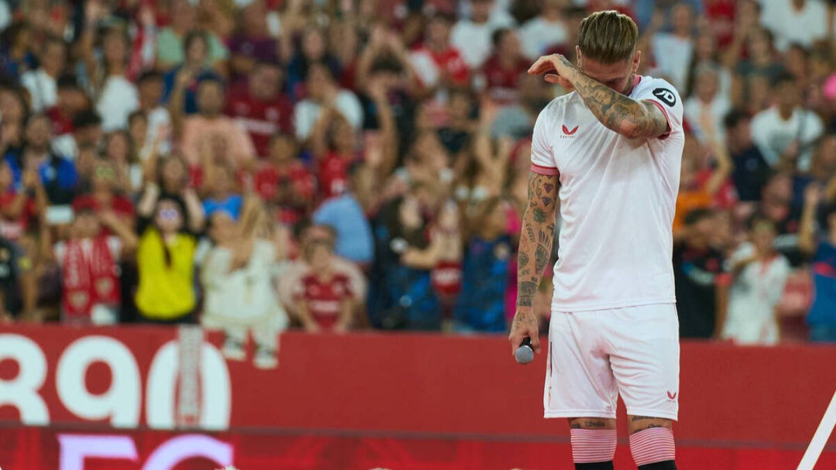 Sergio Ramos, en su presentación como jugador del Sevilla.