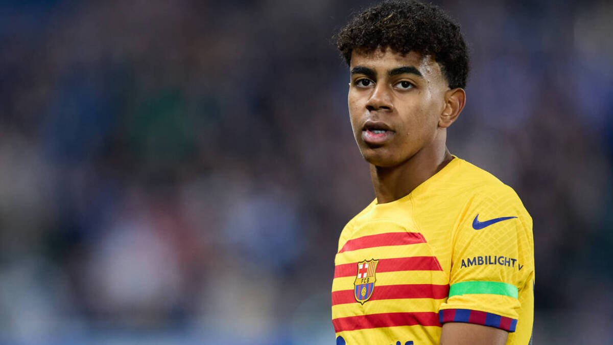 Lamine Yamal, durante un partido del Barcelona.