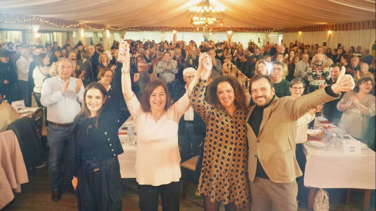 Francina Armengol, presidenta del Congreso, en la cena de Navidad de la Federación Socialista de Mallorca.
