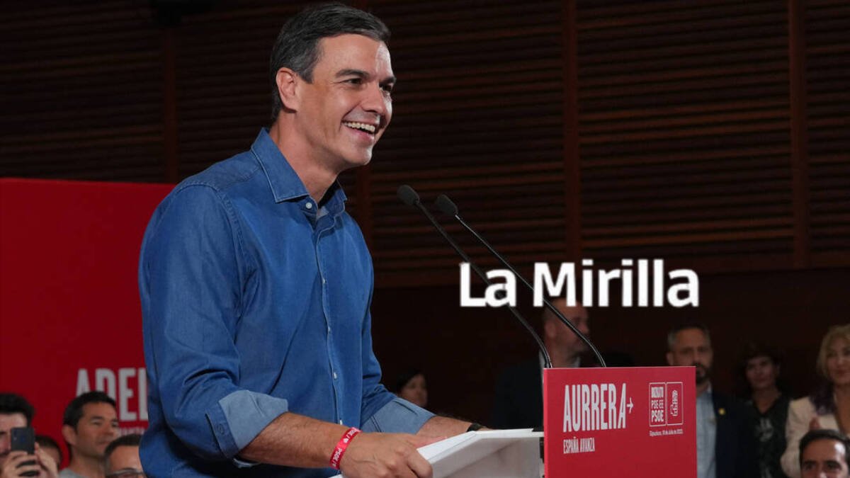 El presidente del Gobierno y candidato del PSOE a la reelección, Pedro Sánchez, durante un acto electoral en San Sebastián.