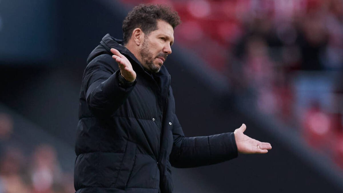 El Cholo Simeone, durante un partido del Atlético de Madrid.