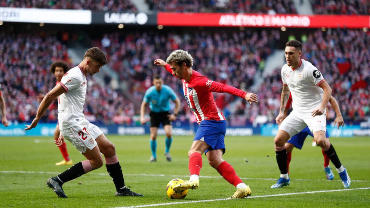 Griezmann, durante el Atlético de Madrid - Sevilla.