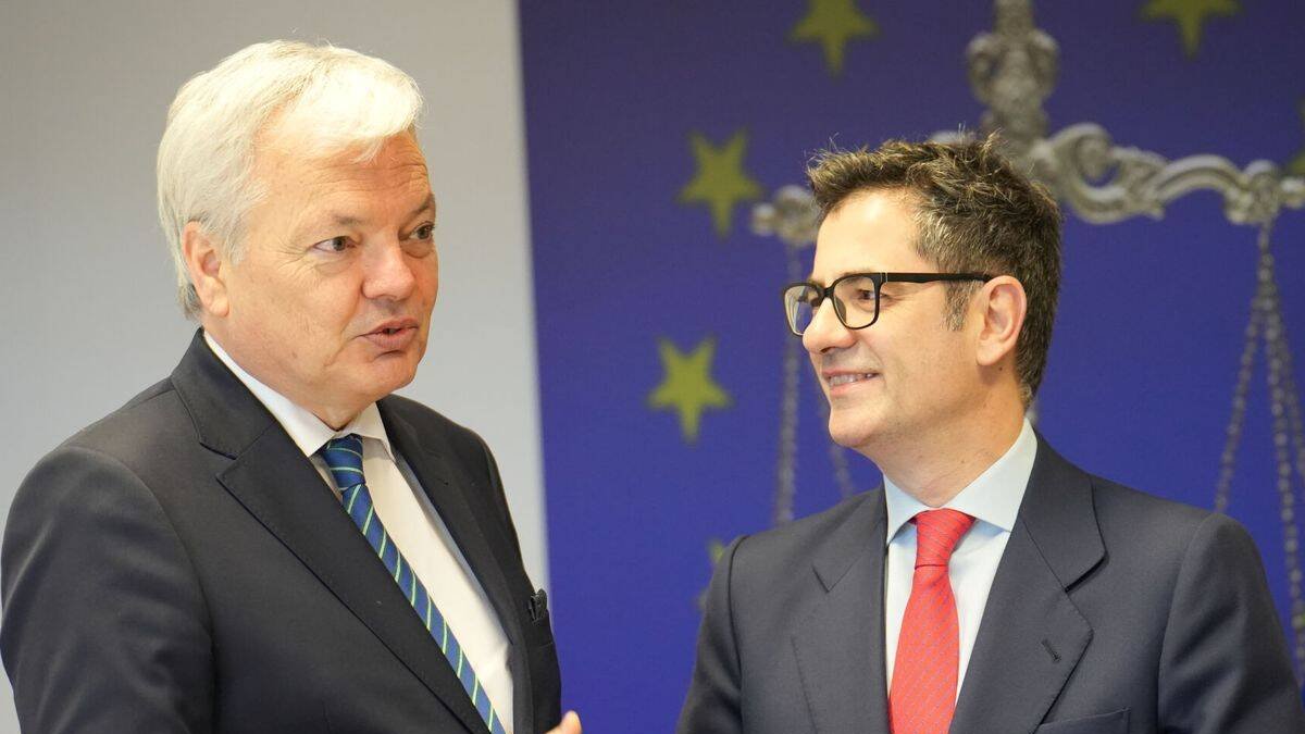 El comisario de Justicia de la UE con Bolaños.