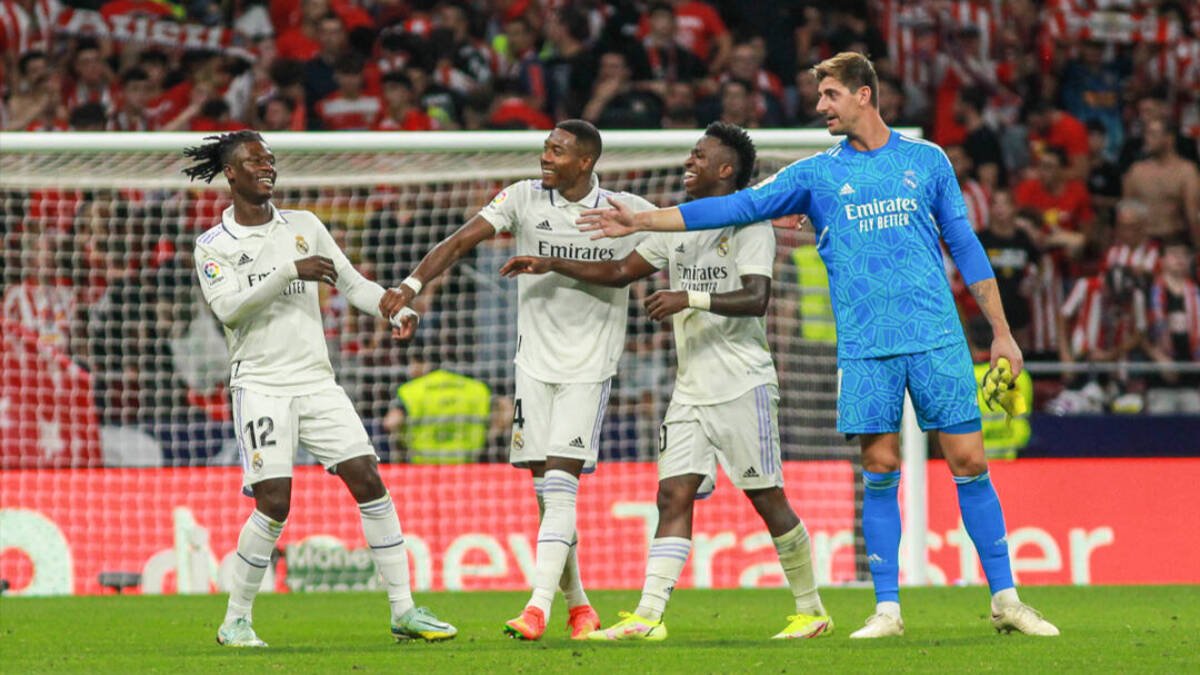 Camavinga, Alaba, Vinicius y Courtois.