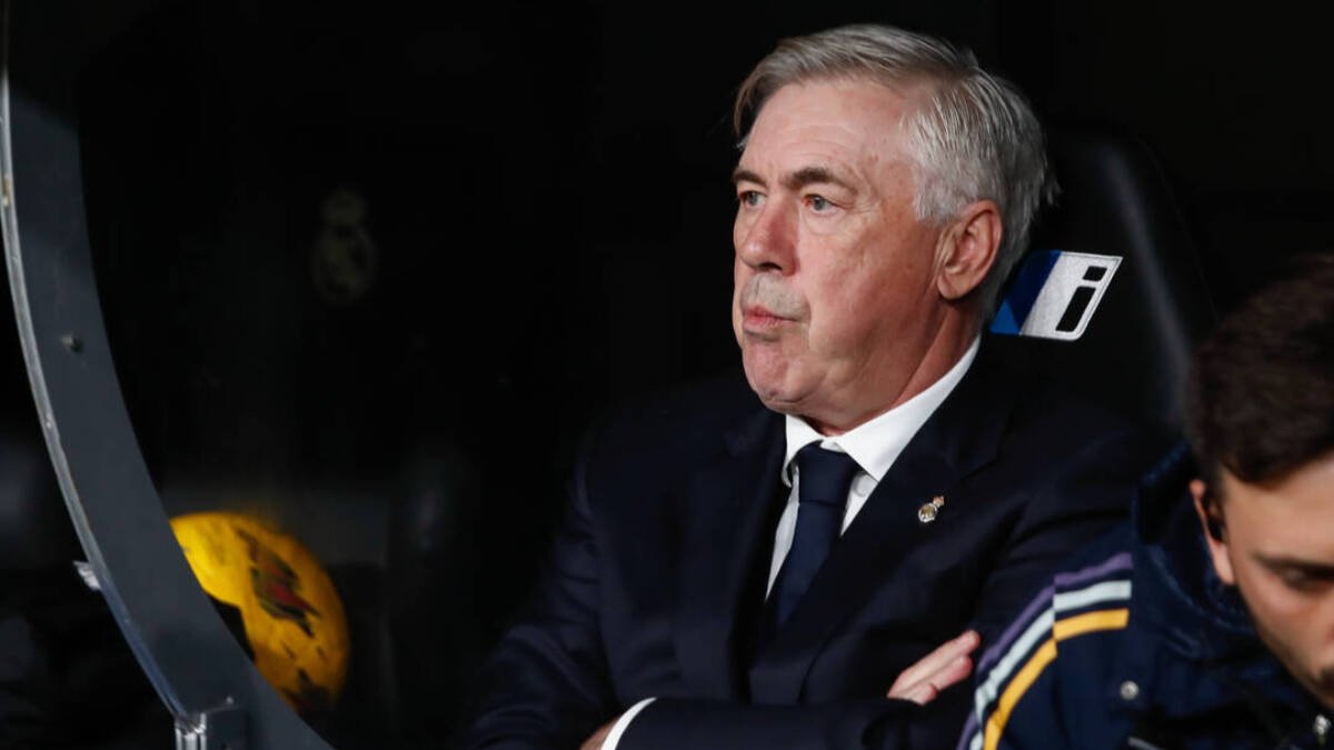 Carlo Ancelotti, durante un partido del Real Madrid.