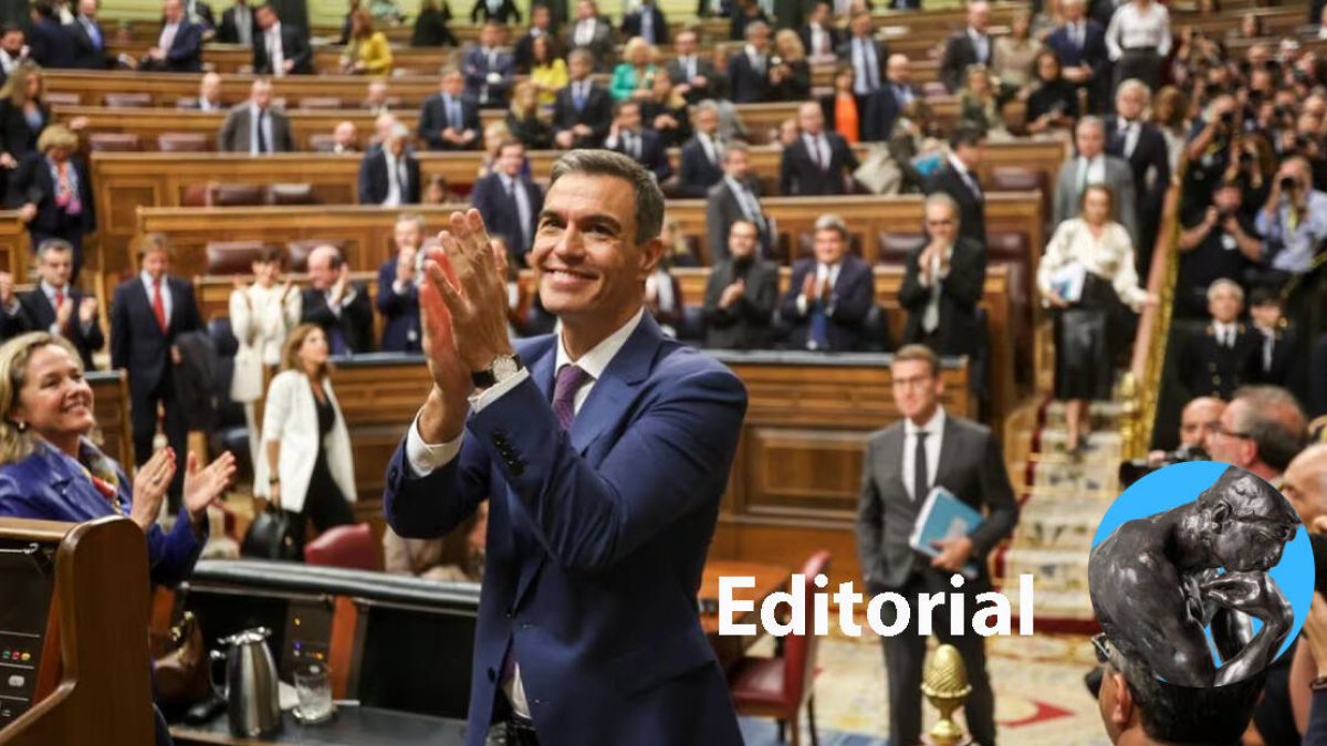 Pedro Sánchez en su investidura
