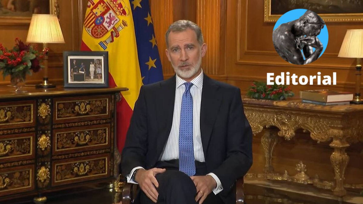 El Rey Felipe VI, durante su mensaje navideño