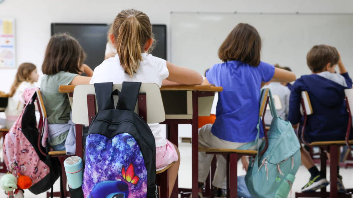 Alumnos en un aula de Madrid.