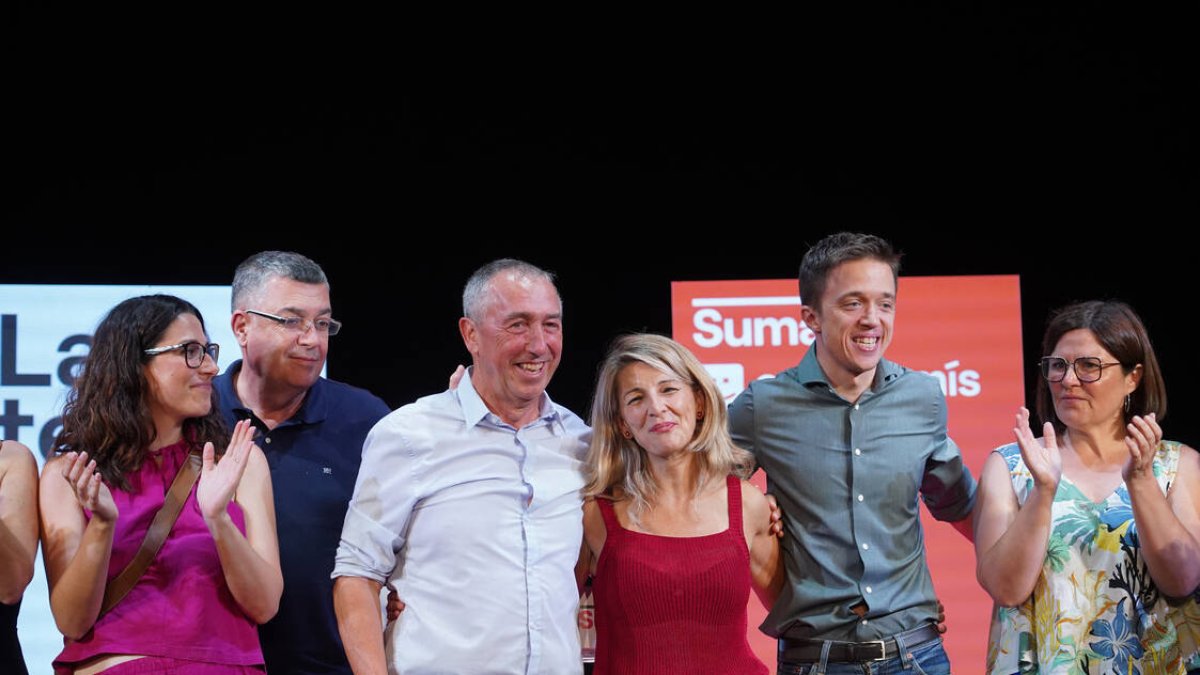 Yolada Díaz y Joan Baldoví en un mitin de Compromís-Sumar en la Valencia - EUROPA PRESS