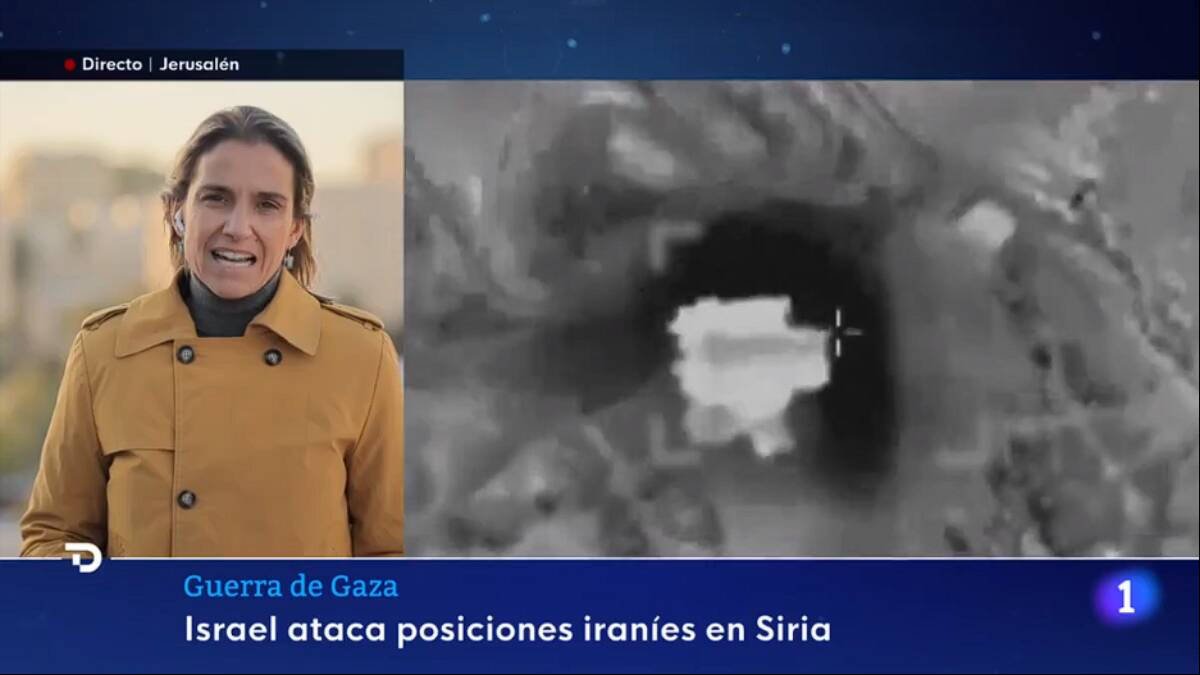 Usoa Zubiria durante una de sus muchas coberturas para TVE como corresponsal en Jerusalén para hablar sobre la guerra en Gaza.