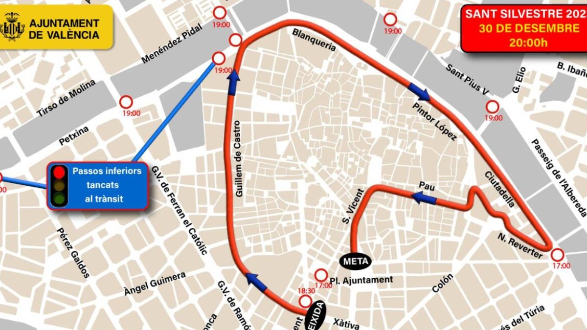 Itinerario tráfico San Silvestre