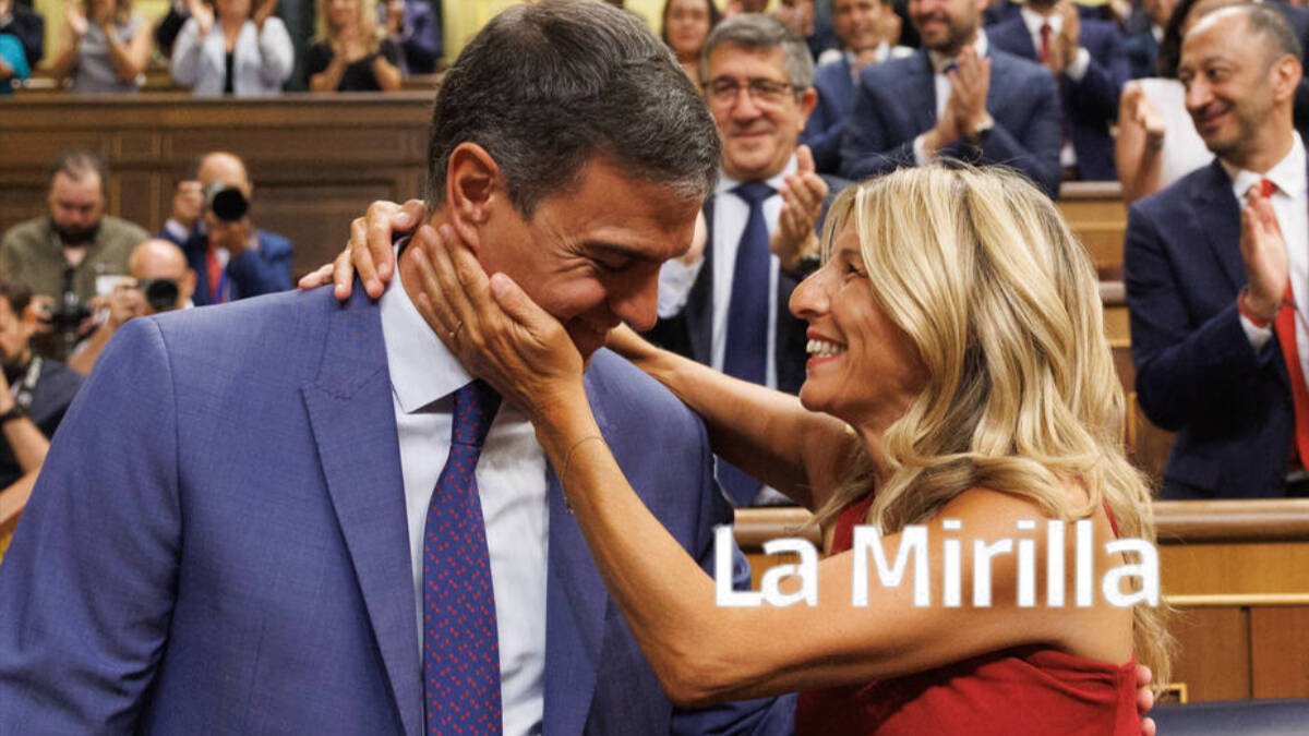El presidente del Gobierno en funciones, Pedro Sánchez, y la ministra de Trabajo, Yolanda Díaz.