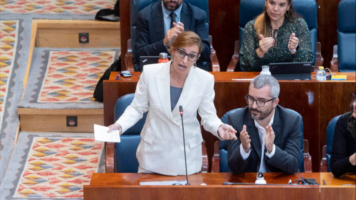 Mónica García, en el último pleno de la Asamblea de Madrid