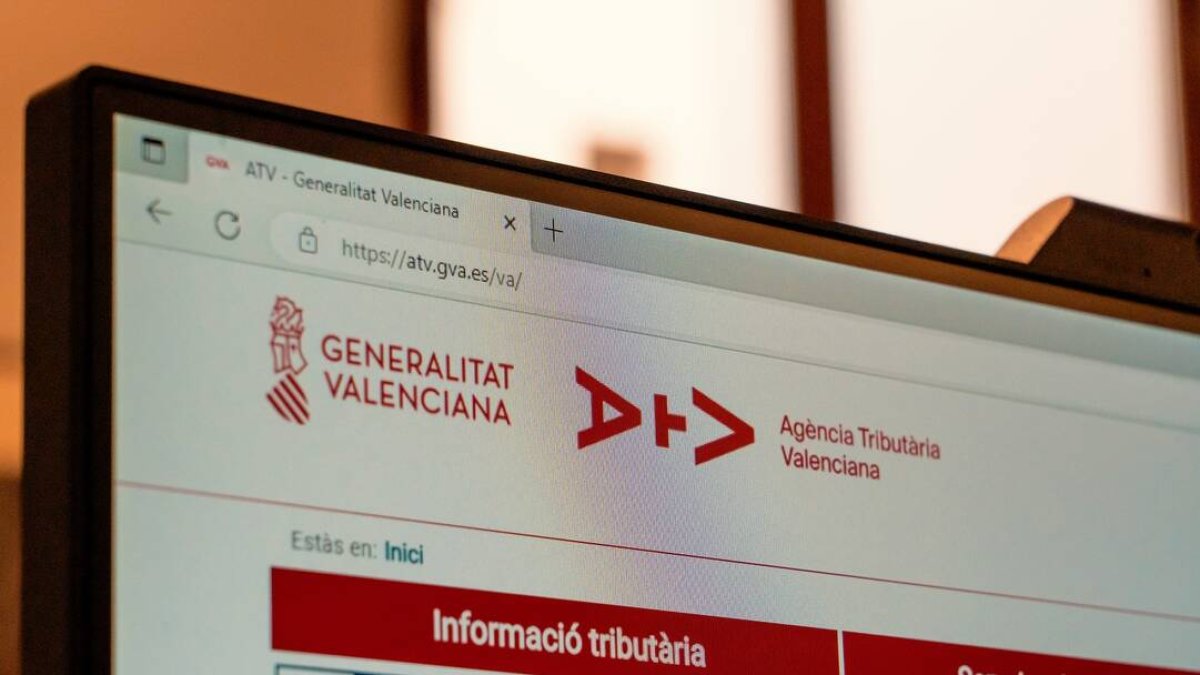 Plana web de l'Agència Tributària Valenciana