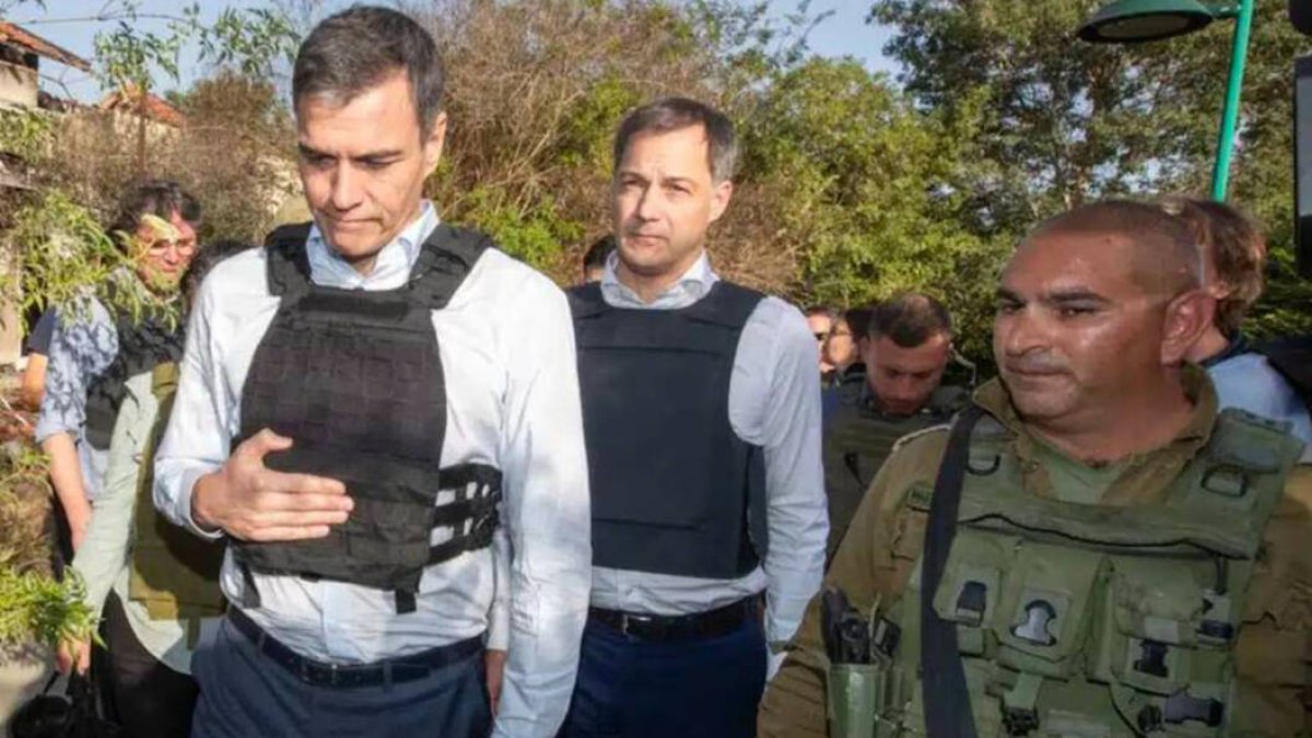 Pedro Sánchez durante su visita a Gaza