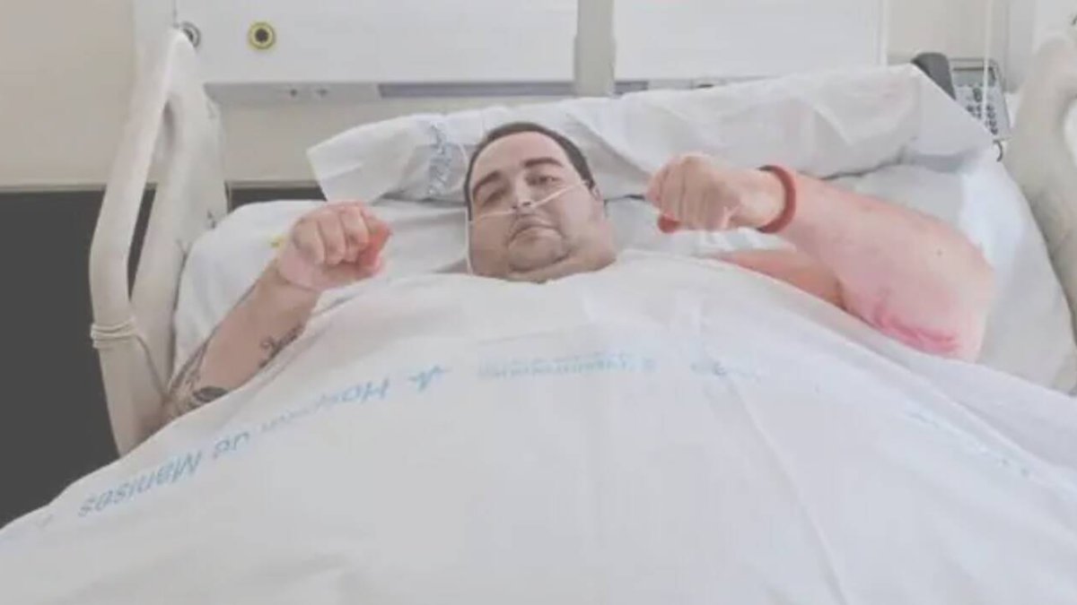 Teo cuando pesaba 380 kilos