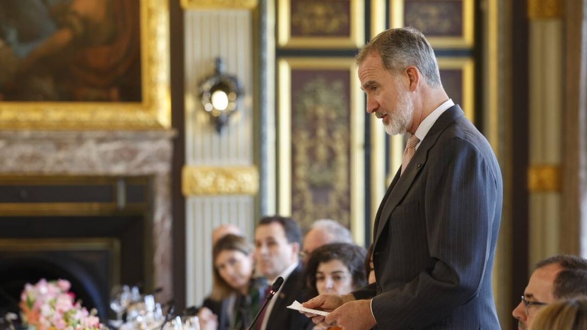 El Rey, este jueves en el Senado de los Países Bajos.