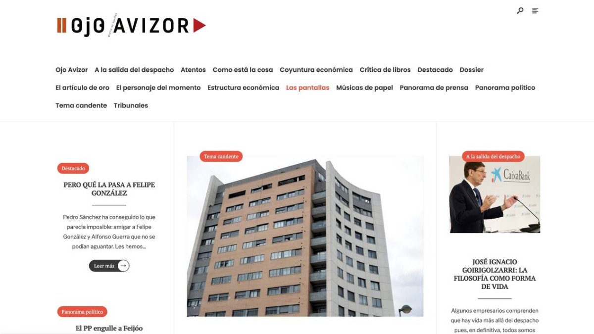 Captura de una página del medio