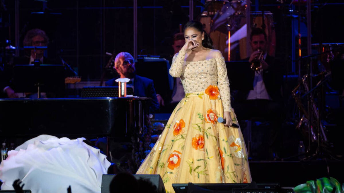 Isabel Pantoja, durante el concierto de Sevilla.