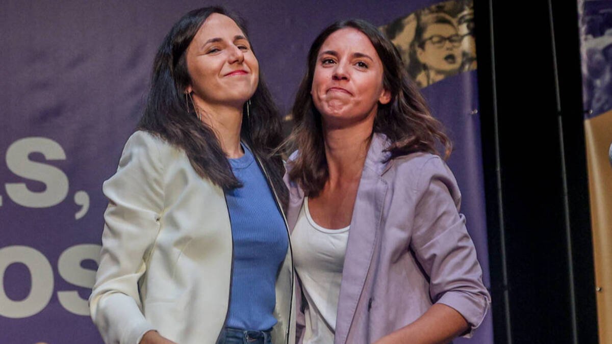 Irene Montero junto a la secretaria de los morados, Ione Belarra