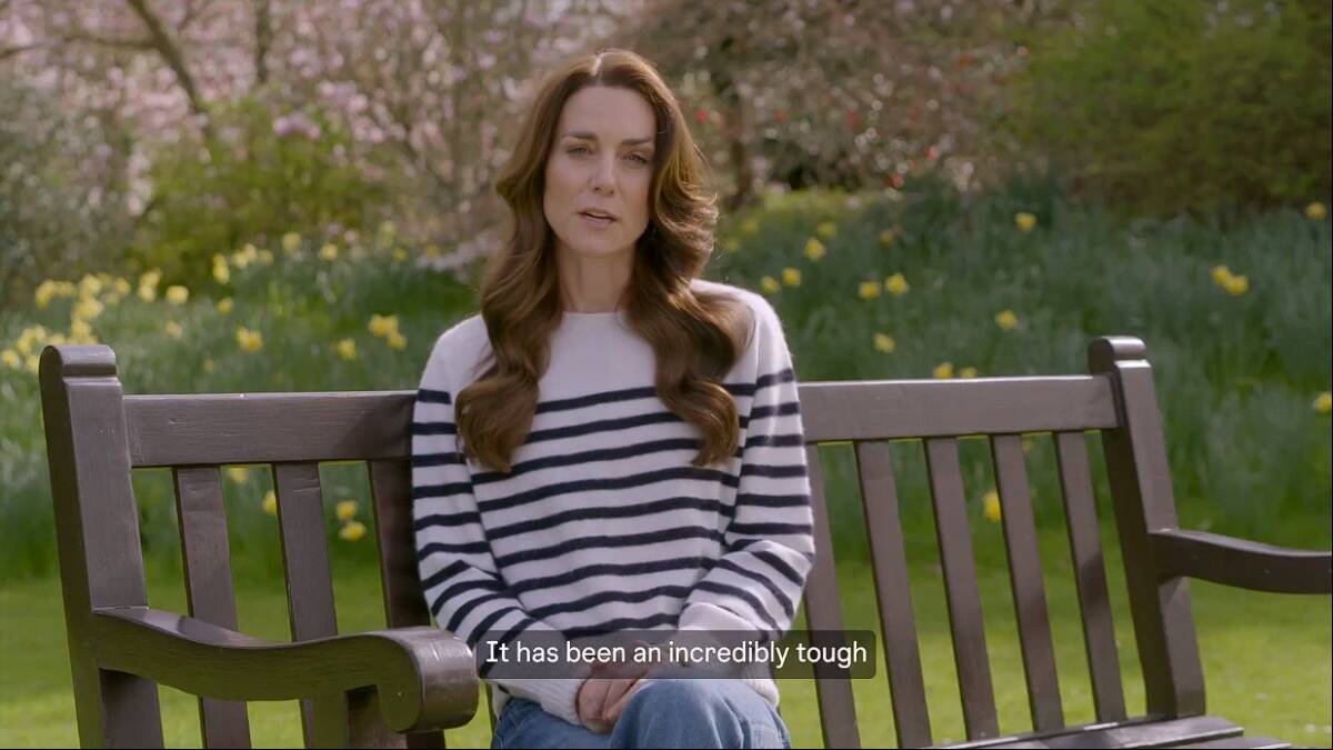 La princesa de Gales, Kate Middleton, anuncia en un vídeo que tiene cáncer.