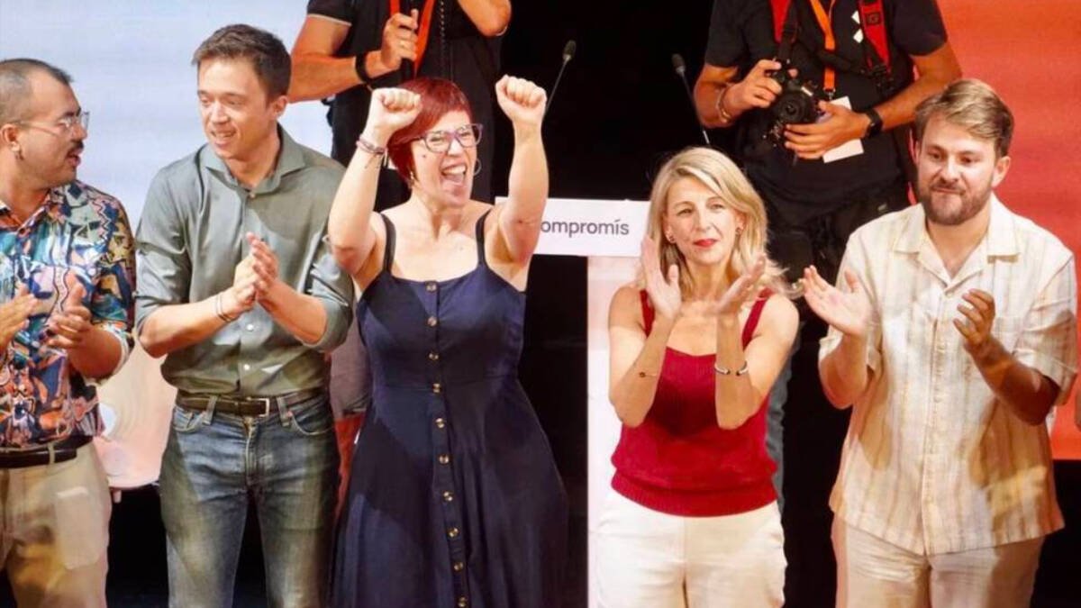 Yolanda Díaz en el mitin de Compromís-Sumar la pasada campaña