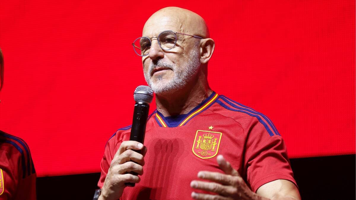 El seleccionador Luis de la Fuente durante la celebración de la UEFA Nations League en el Wizink Center de Madrid.