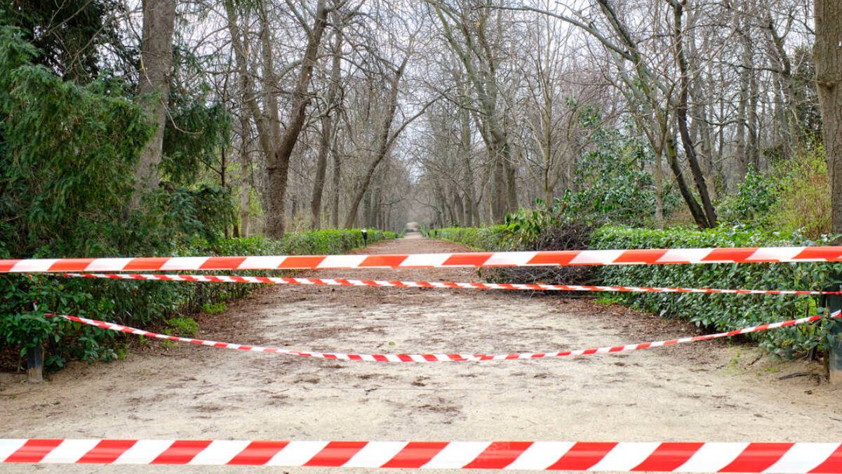 Precinto en un parque de Madrid. Foto de archivo.