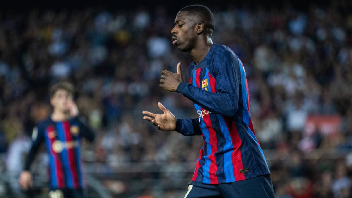 Ousmane Dembélé, durante un partido del Barcelona.