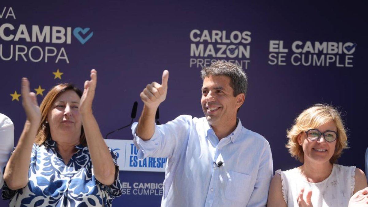 Mazón durante su mitin en Dénia.