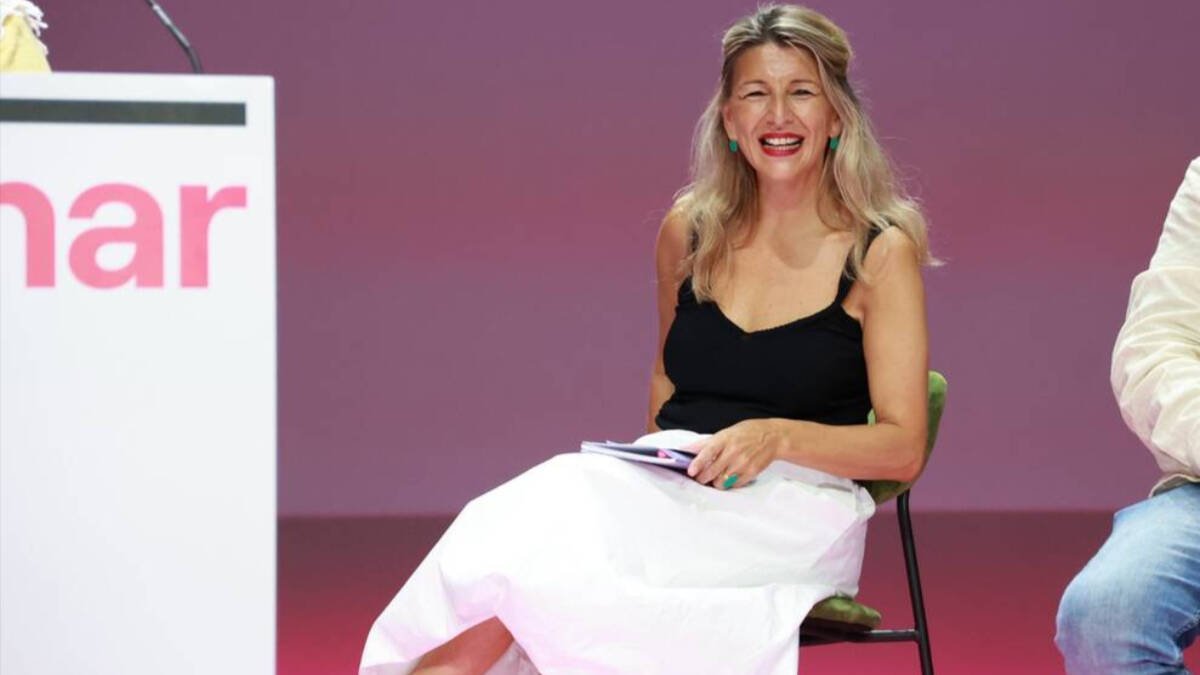 Yolanda Díaz en el mitin de Sumar en Getafe