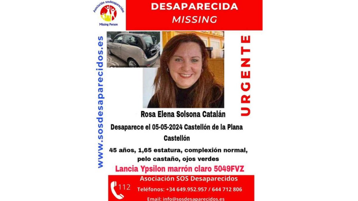Cartel con la imagen de Rosa Elena, la mujer desaparecida