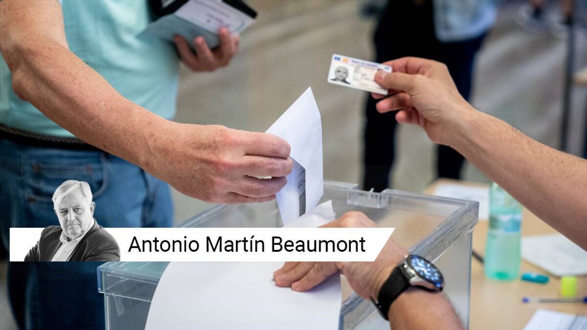 Una persona vota en las elecciones europeas del 9 de junio de 2024.