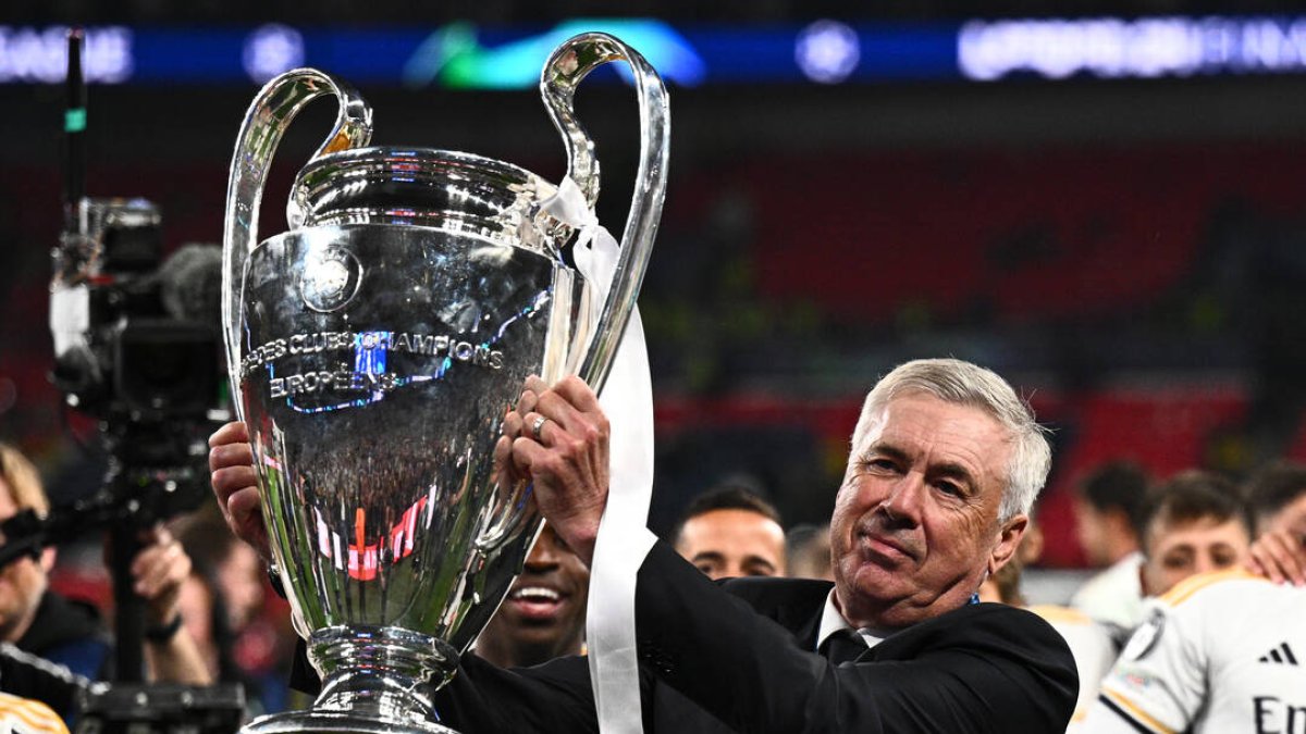 Ancelotti, con la última Champions ganado por el Real Madrid.