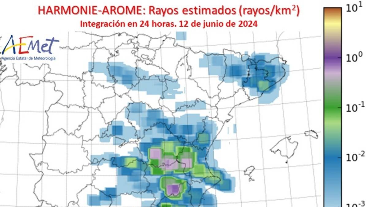 Mapa de rayos de la Aemet