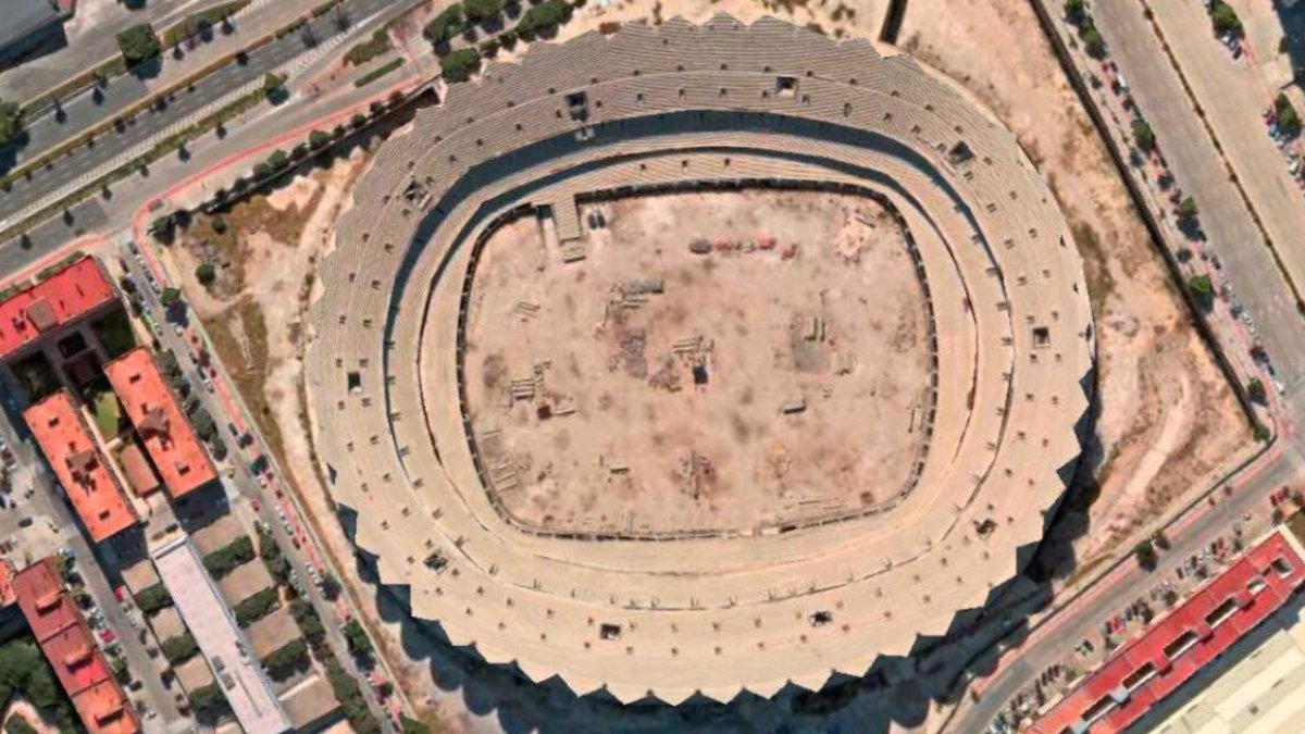 Imagen área del Nou Mestalla