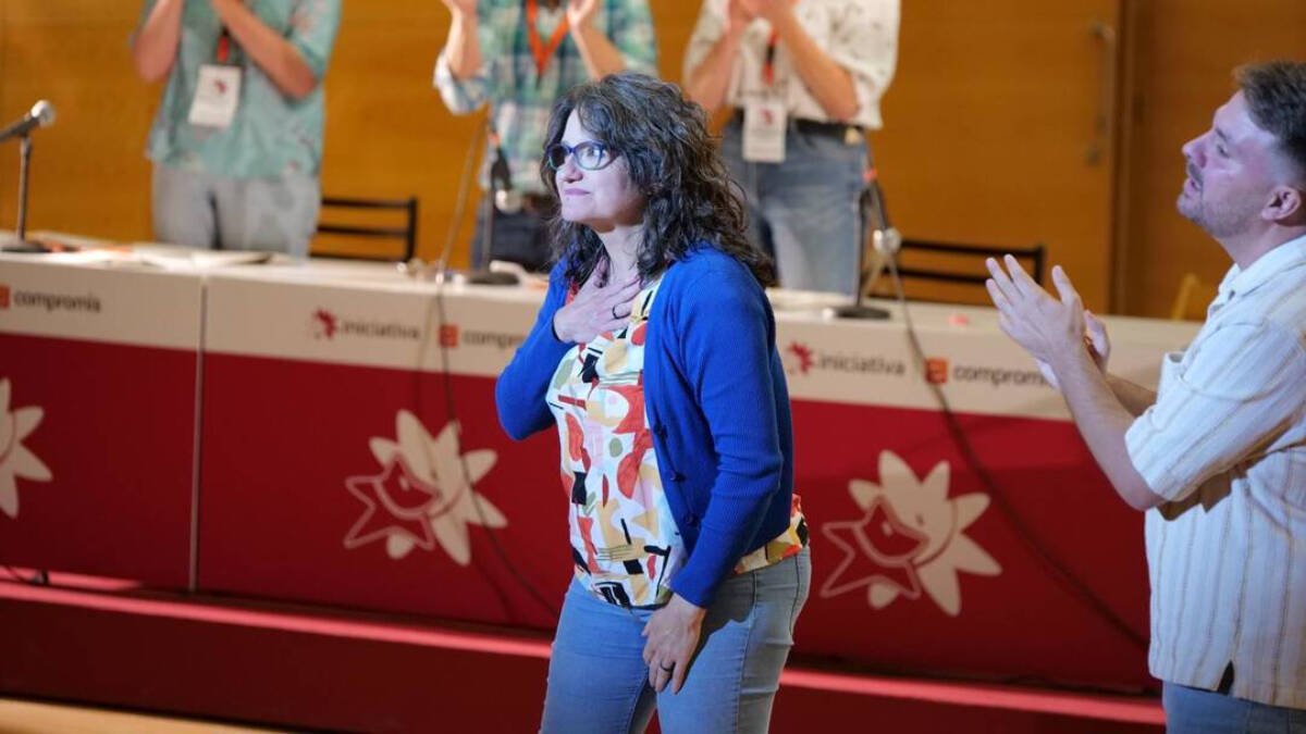 Mónica Oltra en la última asamblea de Iniciativa