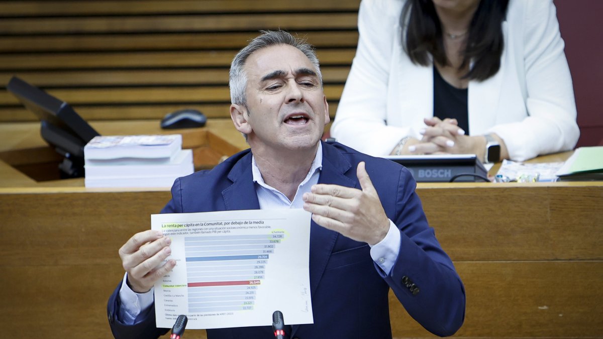 El portavoz del PPCV en Las Cortes Valencianas, Miguel Barrachina