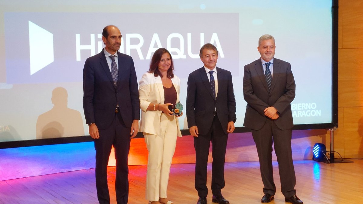 Cristina Baixauli, directora de transformación de Hidraqua y directora de Dinapsis Valencia recoge el premio.