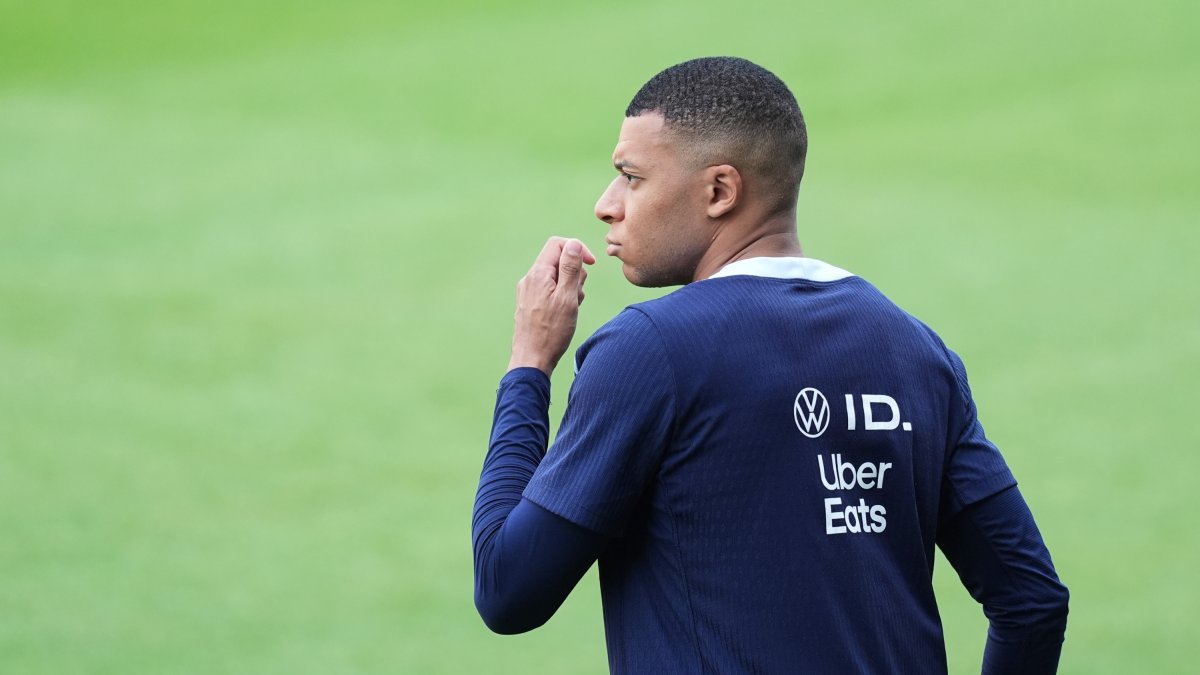 Kylian Mbappé, durante un entrenamiento.