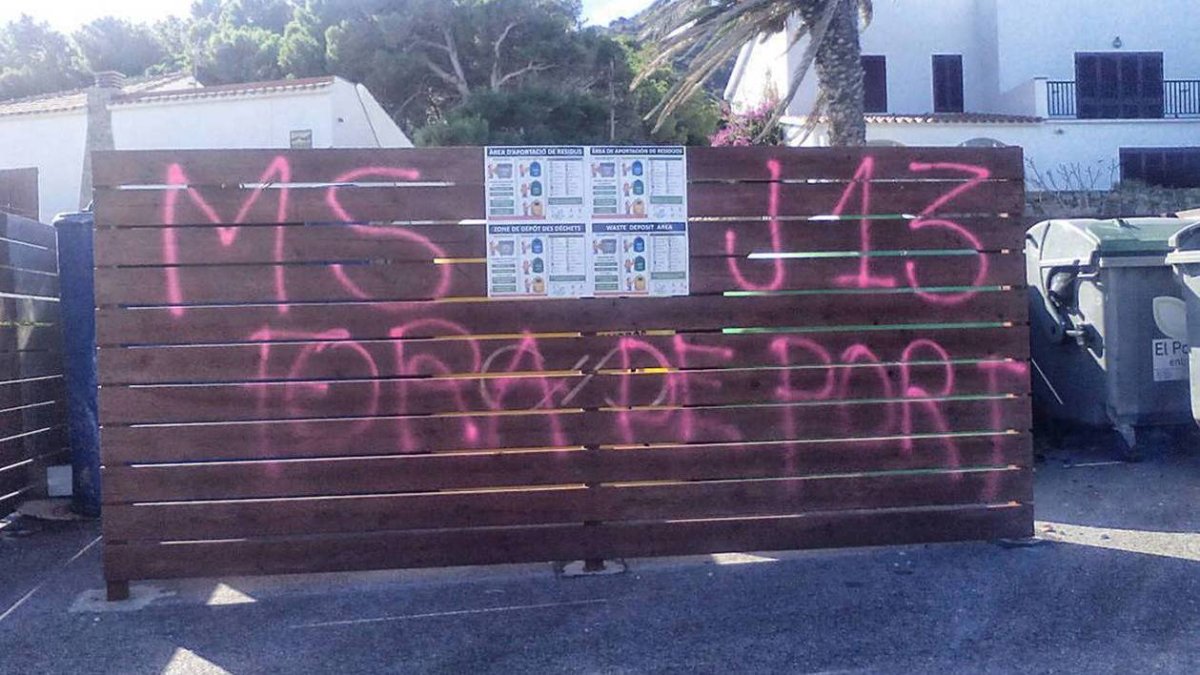 Pintadas que aparecieron en 2017 cerca de la casa del juez Ramírez Sunyer.