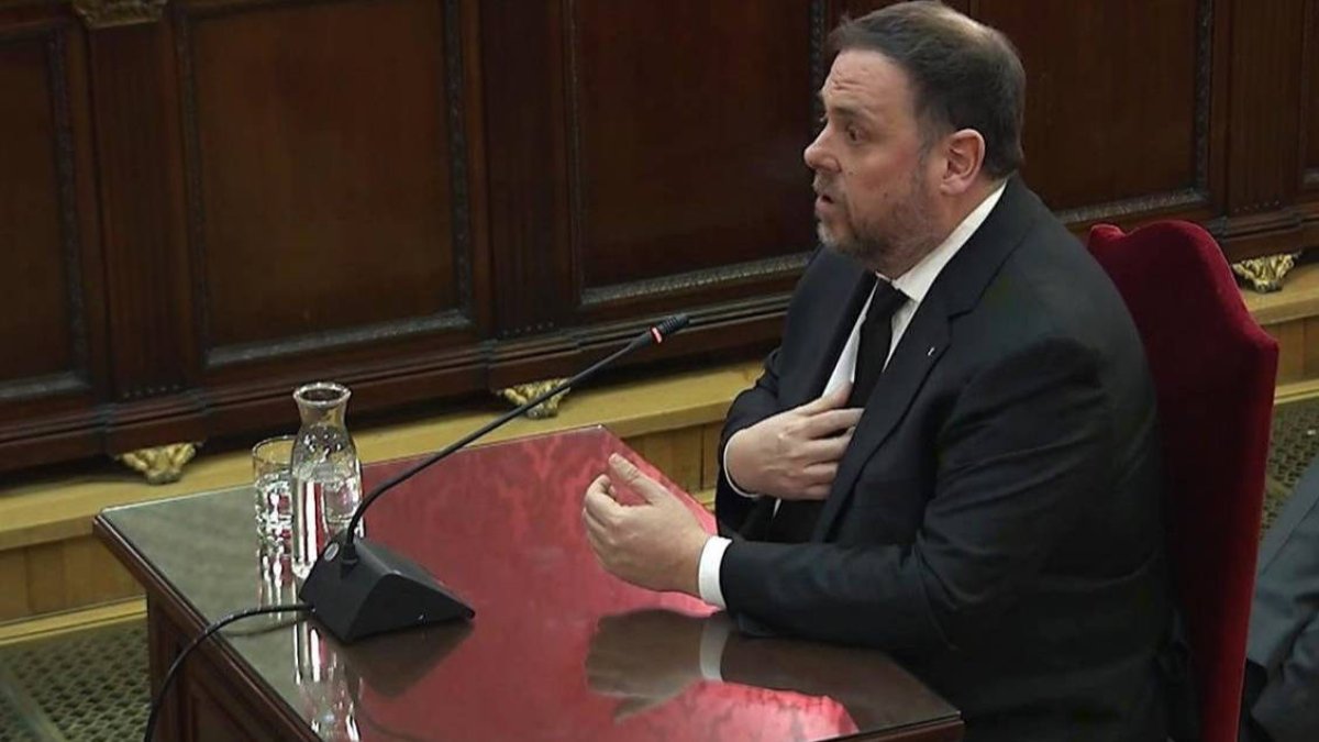 Oriol Junqueras durante el juicio del procés.