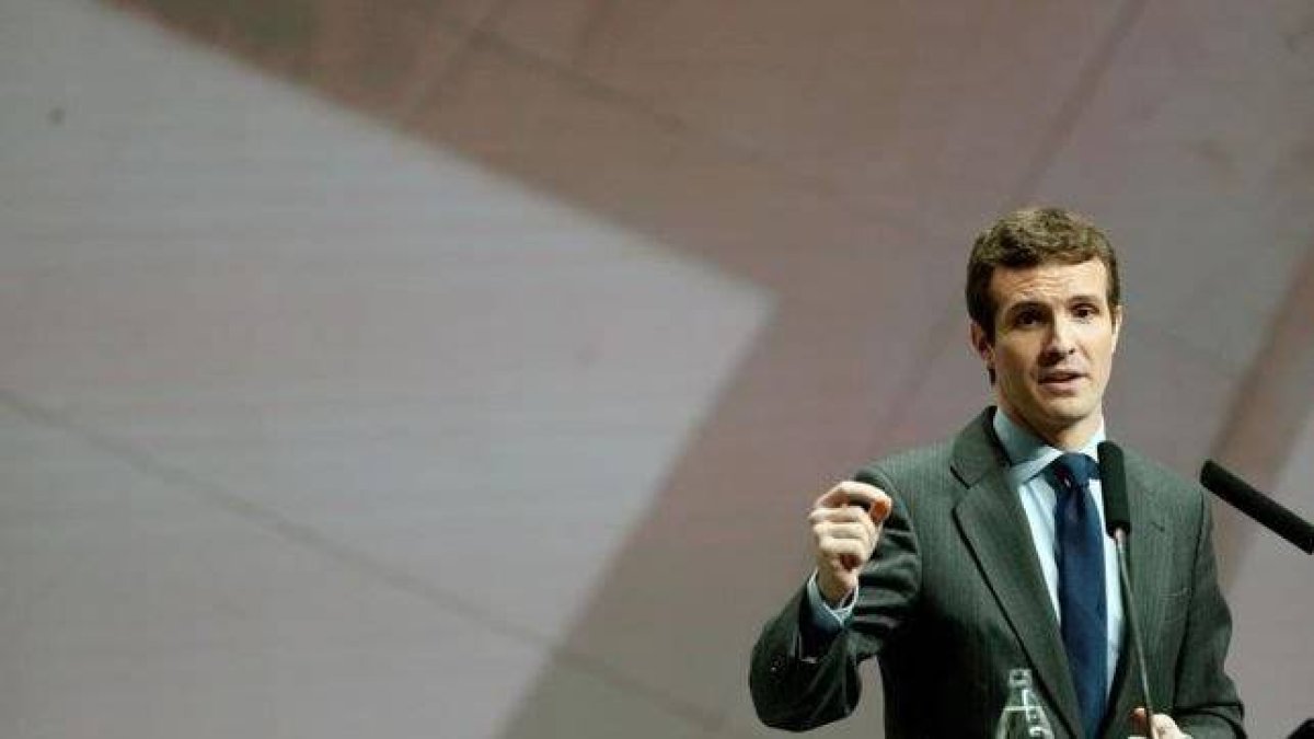 Casado durante su intervención.